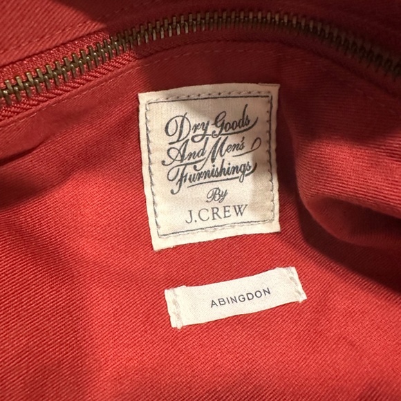 HTF Genuine J CREW Abingdon Weekender Navy Blue Waxed Canvas Leather Duffle Bag - Picture 10 of 13